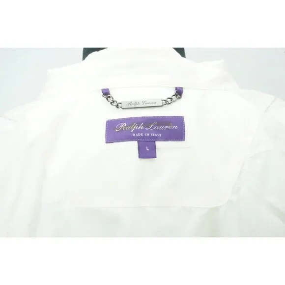 Ralph Lauren Purple Label RLPL White Belted Coat Sz L New W/o Tags